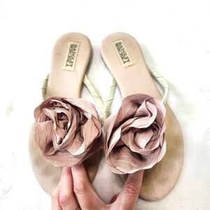 Badgley Mischka “Isabel” Blush Flower Sandals